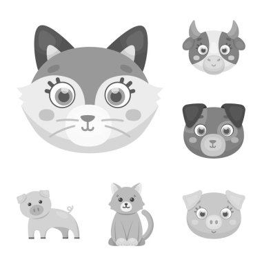 Hayvan ve habitat logo vektör tasarımı. Hayvan ve çiftlik hisse senedi vektör çizim seti.