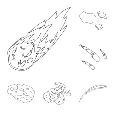 Çekim ve yangın simge vektör Illustration. Çekim seti ve hisse senedi için asteroid vektör simgesi.