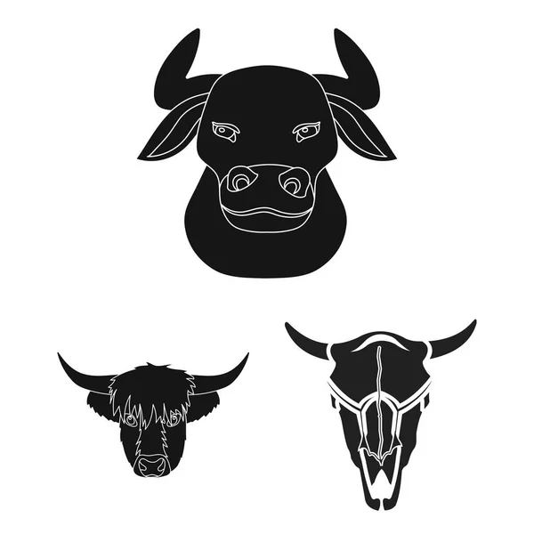 Objeto isolado de chifre e signo animal. Conjunto de antler e ícone de vetor de morte para estoque . — Vetor de Stock