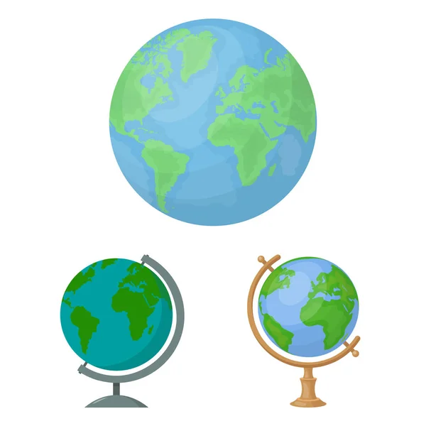 Izolovaný objekt globe a světové značky. Kolekce globe a země burzovní symbol pro web. — Stockový vektor