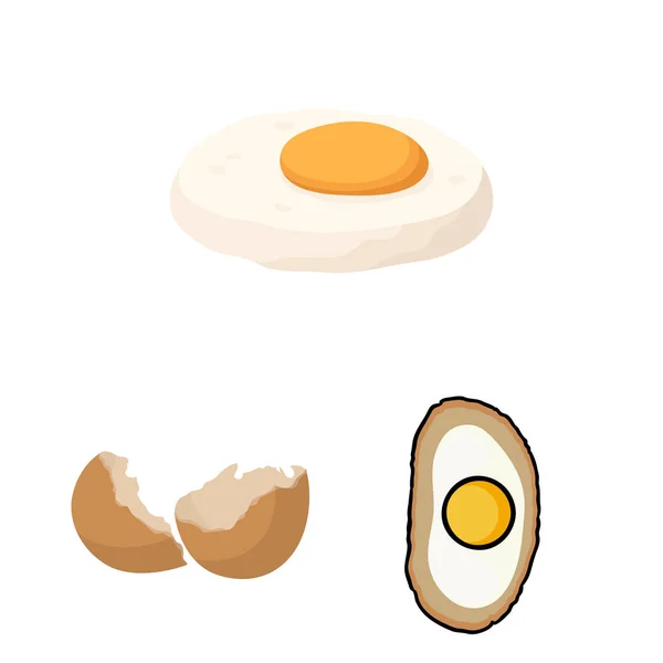 Conception vectorielle du symbole oeuf et petit déjeuner. Jeu de symbole de bouillon d'œufs et de repas pour toile . — Image vectorielle