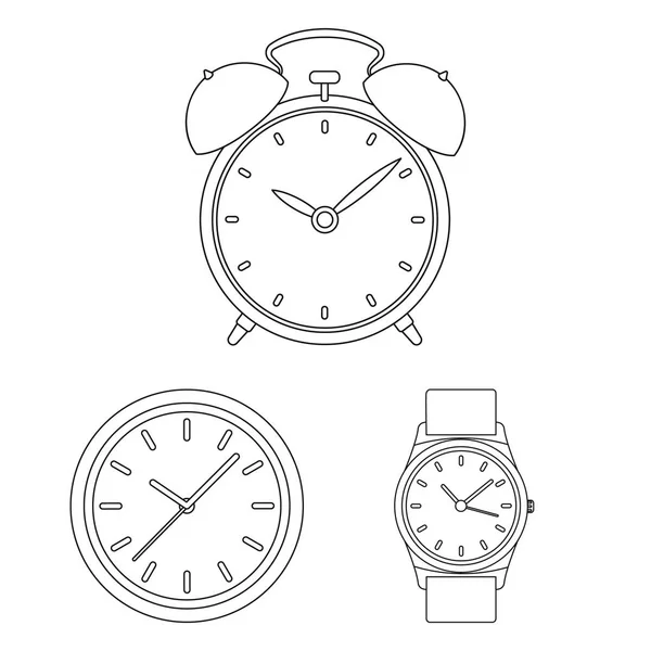 Diseño vectorial del símbolo del tiempo y la hora. Colección de ilustración de vector de tiempo y stock de negocio . — Vector de stock