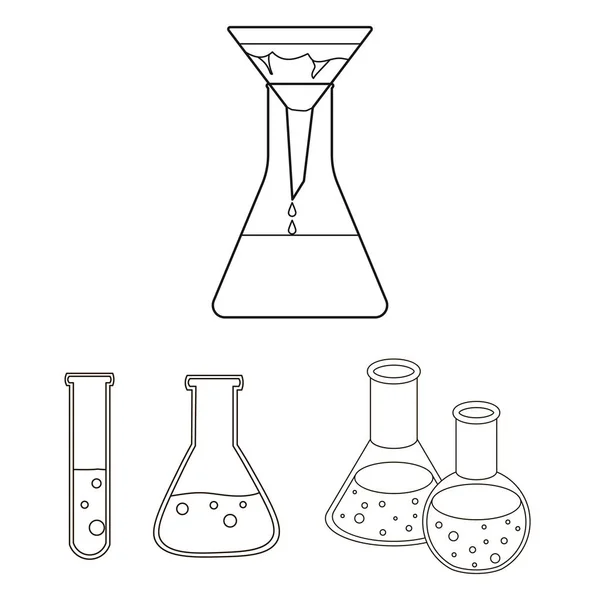 Projekt wektor symbol kolby i laboratorium. Kolekcja kolby i sprzęt wektor ikona na magazynie. — Wektor stockowy