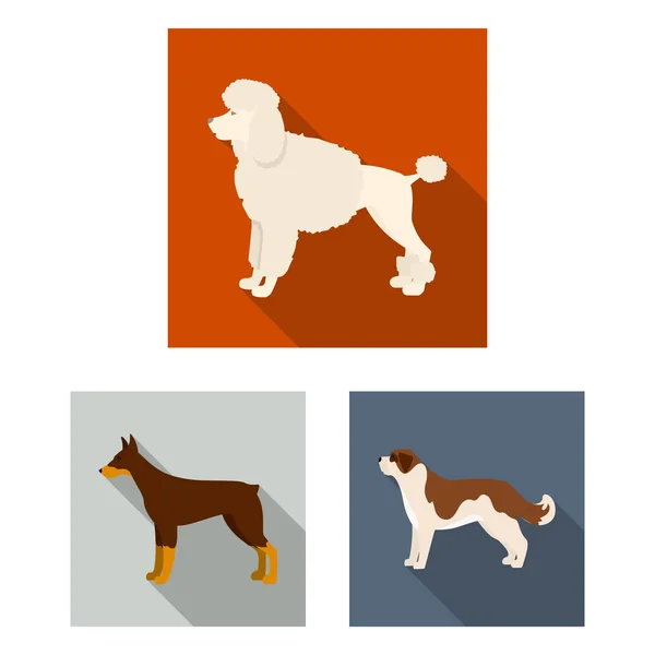 可爱和小狗标志的孤立的对象。收集可爱和动物向量图标的股票. — 图库矢量图片