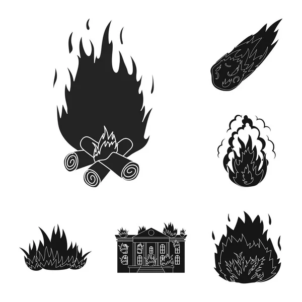 Векторный дизайн логотипа огня и пламени. Коллекция векторной иллюстрации огненного и огненного шара . — стоковый вектор