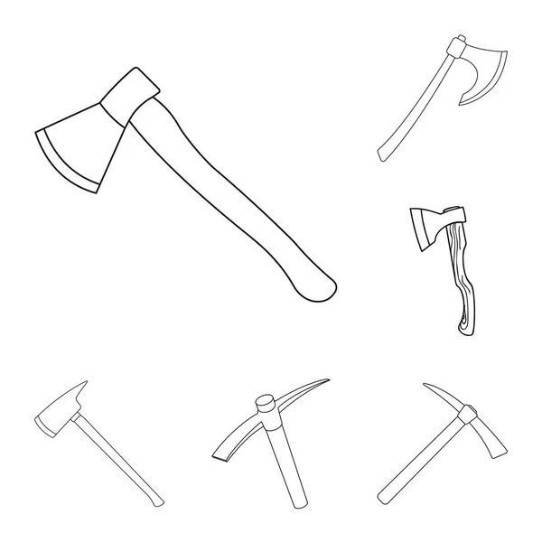 Projeto do vetor e logotipo do machado. Coleção de e cruzado símbolo de estoque para web . —  Vetores de Stock