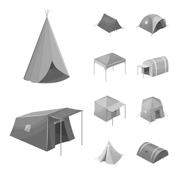 Vector illustration of tent  and camp logo. Set of tent  and forest stock vector illustration. — Stock Vector