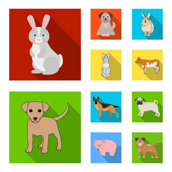 Diseño vectorial de signo animal y hábitat. Colección de animales y granja icono de vector para stock . — Vector de stock