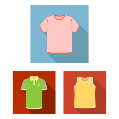 Giysi tasarım vektör ve logo giymek. Giyim ve web için kısa hisse senedi simgesi toplama.