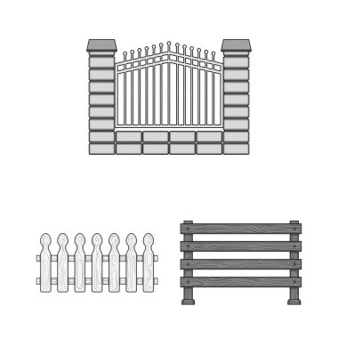 Kapı ve çit sembolü yalıtılmış nesne. Kapı ve duvar hisse senedi simgesi için web topluluğu.