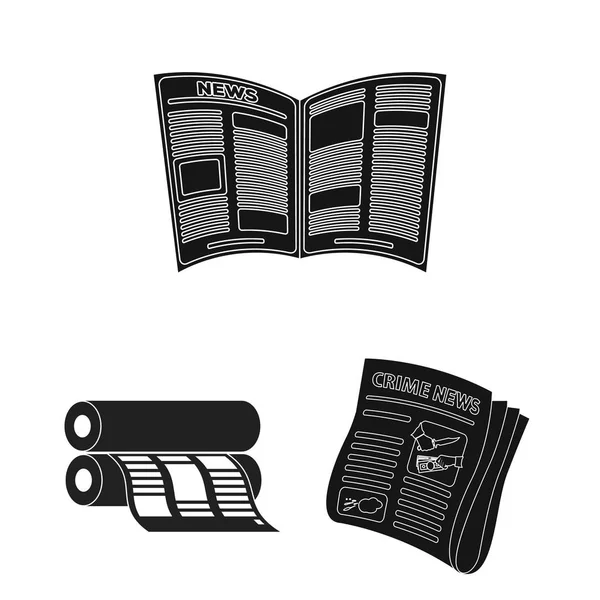 Diseño vectorial de signo diario y plegado. Colección de diario y papel icono vectorial para stock . — Vector de stock