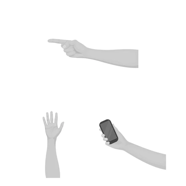 Векторная иллюстрация анимированного и большого пальца. Коллекция анимированных и жестикуляционных символов для интернета . — стоковый вектор