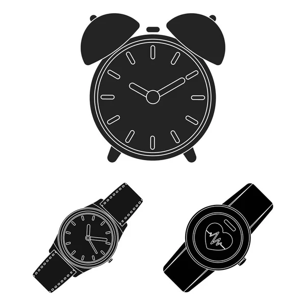 Ilustración vectorial del signo de hora y hora. Colección de ilustración de vector de tiempo y stock de negocio . — Vector de stock