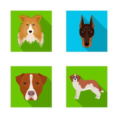 Şirin izole nesnesini ve köpek yavrusu simgesi. Web için şirin ve hayvan hisse senedi simgesi kümesi.