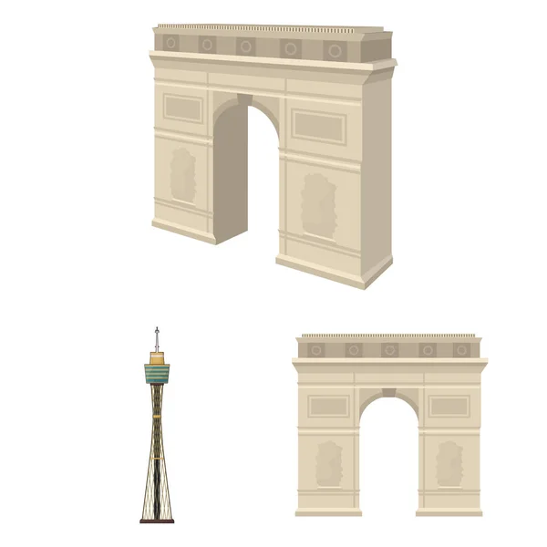 Objeto aislado de calle y símbolo de arquitectura. Conjunto de icono de vector de calle y tour para stock . — Vector de stock