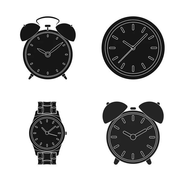 Oggetto isolato di tempo e ora simbolo. Set di icone vettoriali di tempo e business per magazzino . — Vettoriale Stock