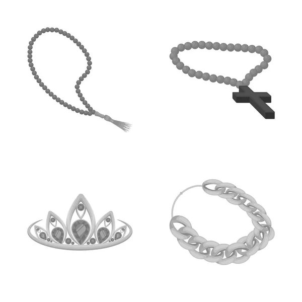 Projeto vetorial de jóias e colar símbolo. Jogo de jóias e símbolo de estoque pendente de web . — Vetor de Stock