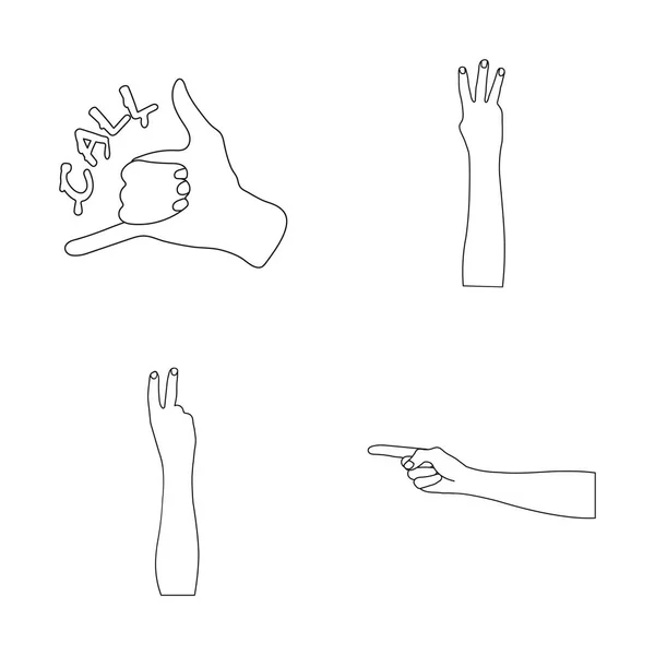 Diseño vectorial del símbolo animado y del pulgar. Conjunto de ilustración de vector de stock de animación y gesto . — Archivo Imágenes Vectoriales