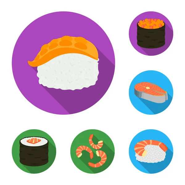 Isolierte Objekt Von Sushi Und Fisch Ikone Sammlung Von Sushi — Stockvektor