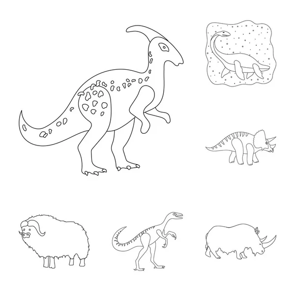 Векторний дизайн логотипу тварин та персонажів. Збірка тварини і стародавня векторна іконка для запасів . — стоковий вектор