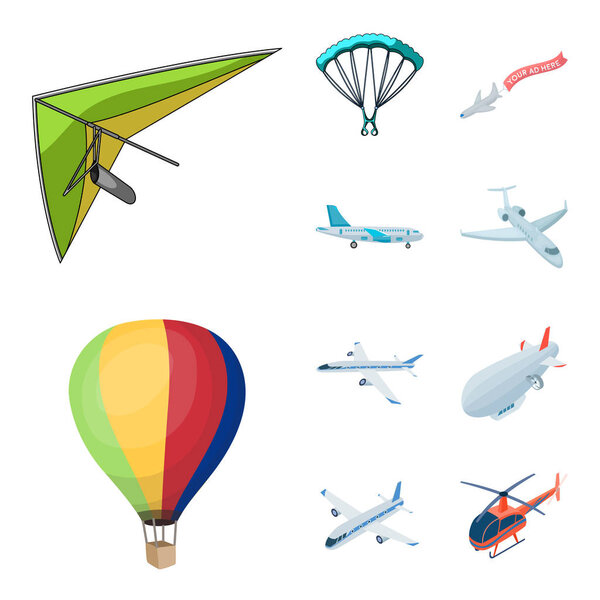 Isolated object of transport and object icon. Collection of transport and gliding  stock symbol for web.