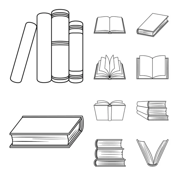 Ilustración vectorial del signo de biblioteca y libro de texto. Conjunto de biblioteca y el icono de vector de la escuela para stock . — Vector de stock