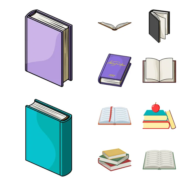 Ilustración vectorial del icono de biblioteca y libro de texto. Colección de biblioteca y vector escolar icono para stock . — Vector de stock