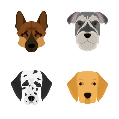 Şirin izole nesnesini ve köpek yavrusu işareti. Hisse senedi için şirin ve hayvan vektör simge kümesi.