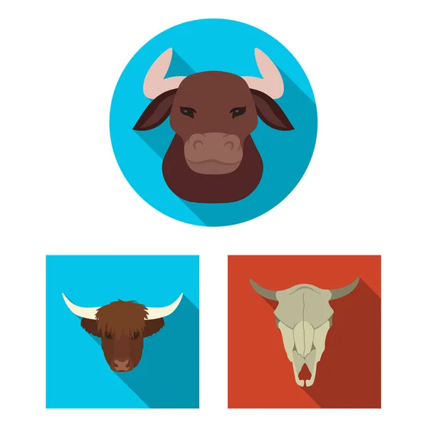 鹿角和动物标志的矢量设计。鹿角和死亡股票向量的集合例证. — 图库矢量图片