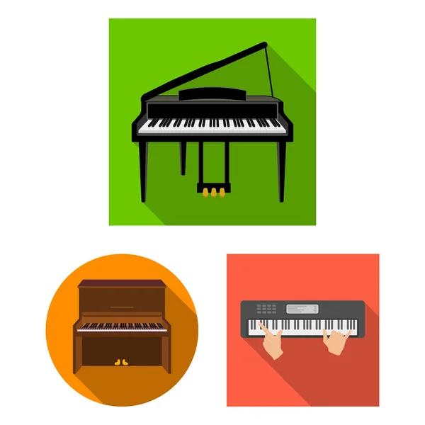 Diseño vectorial de música y símbolo de piano. Conjunto de música y símbolo de stock de canciones para web . — Archivo Imágenes Vectoriales