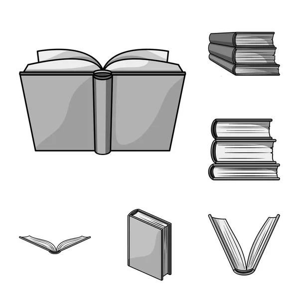 Objeto aislado de la biblioteca y el signo del libro de texto. Conjunto de biblioteca e ilustración de vectores escolares . — Vector de stock