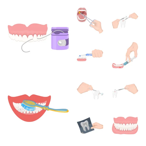 Ilustración vectorial de dientes y logotipo feliz. Conjunto de dientes y blanqueamiento stock vector ilustración . — Archivo Imágenes Vectoriales