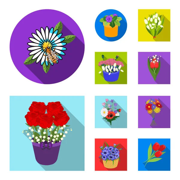 Objet isolé de printemps et signe de couronne. Ensemble de printemps et fleur stock symbole pour la toile . — Image vectorielle