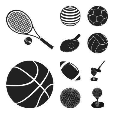 Topu ve futbol simge vektör Illustration. Hisse senedi için topu ve basketbol vektör simge topluluğu.