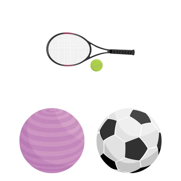 Isolerade objekt av boll och fotboll tecken. Uppsättning av bollen och basket vektor ikonen för lager. — Stock vektor