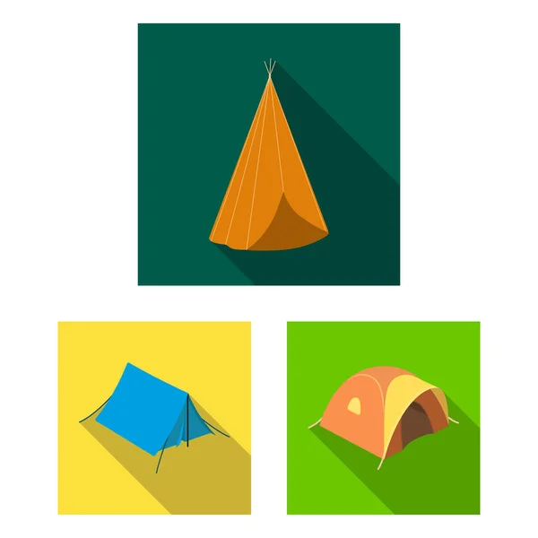 Векторный Дизайн Палатки Иконы Лагеря Сбор Векторной Иконки Палатки Леса — стоковый вектор
