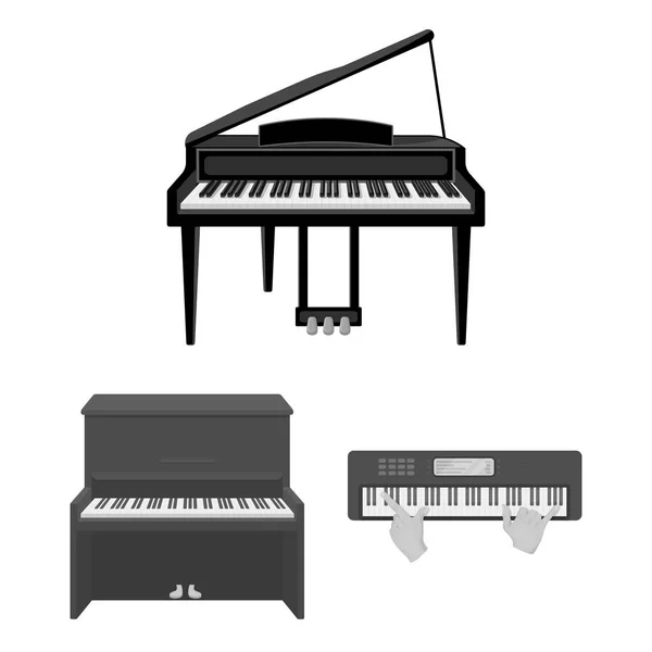 Objet isolé de musique et icône de piano. Collection de musique et illustration vectorielle de stock de chansons . — Image vectorielle