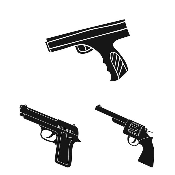 Векторная иллюстрация револьвера и значка пистолета. Коллекция револьверов и векторных иллюстраций
.