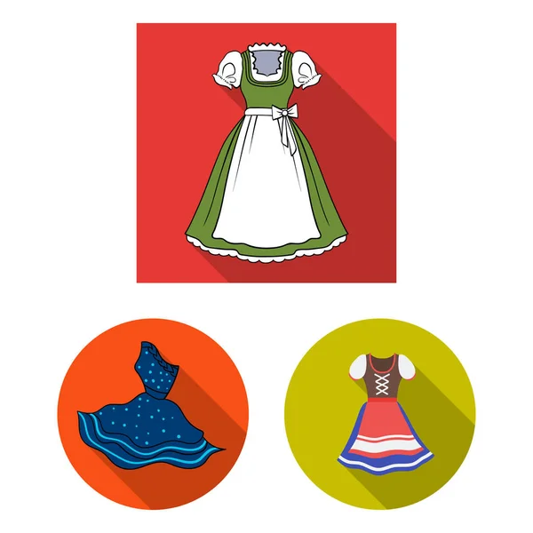Vectorillustratie van kleding en kleding teken. Collectie van jurk en avond voorraad symbool voor web. — Stockvector