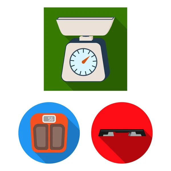 Ilustracja wektorowa symbol waga i laboratorium. Zestaw wagi i kuchnia symbol giełdowy dla sieci web. — Wektor stockowy