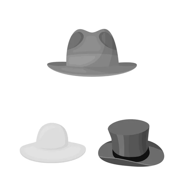 Objet isolé de chapeau et chapeau symbole. Ensemble de chapeau et icône vectorielle modèle pour stock . — Image vectorielle