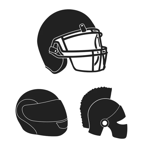 Isolated Object Helmet Sport Symbol Collection Helmet Moto Stock Vector — Stock Vector