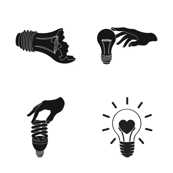 Векторний Дизайн Логотип Лампочки Набір Ідея Запасів Векторні Ілюстрації — стоковий вектор