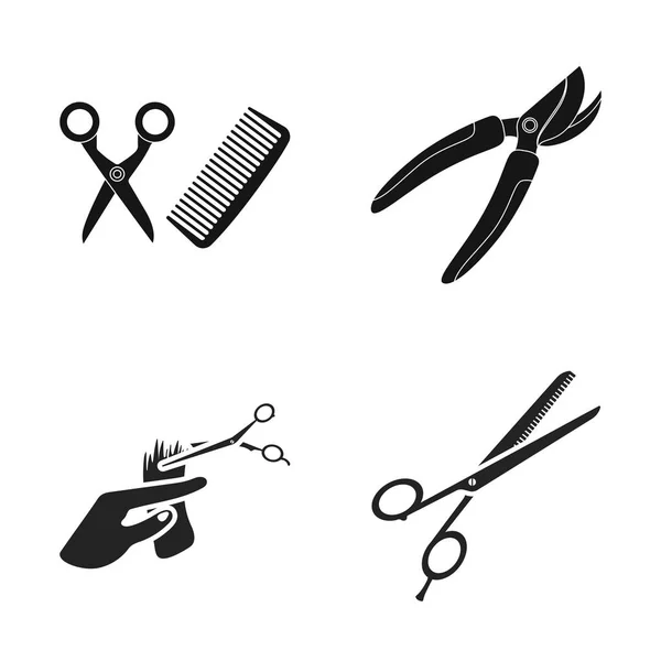 Векторная иллюстрация иконки ножницы и ремесла. Набор ножниц и символ открытого запаса для паутины . — стоковый вектор