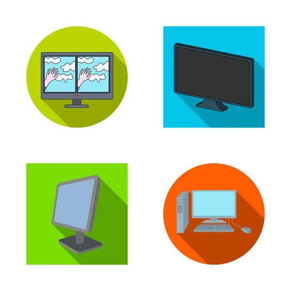 Conception vectorielle de l'écran et du logo de l'ordinateur. Collection d'illustration vectorielle de stock d'écran et de maquette . — Image vectorielle