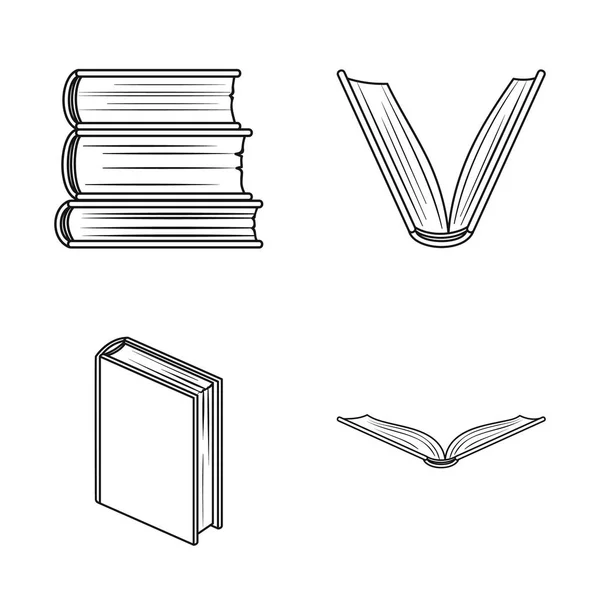 図書館と教科書のシンボルのベクター デザイン 株式の図書館と学校のベクター アイコンのセット — ストックベクタ