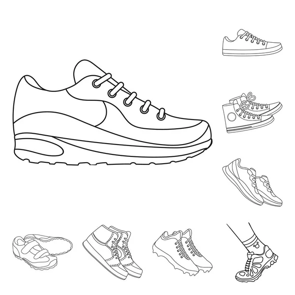 Objeto aislado de zapato y logo deportivo. Colección de zapatos y fitness vector icono para stock . — Vector de stock