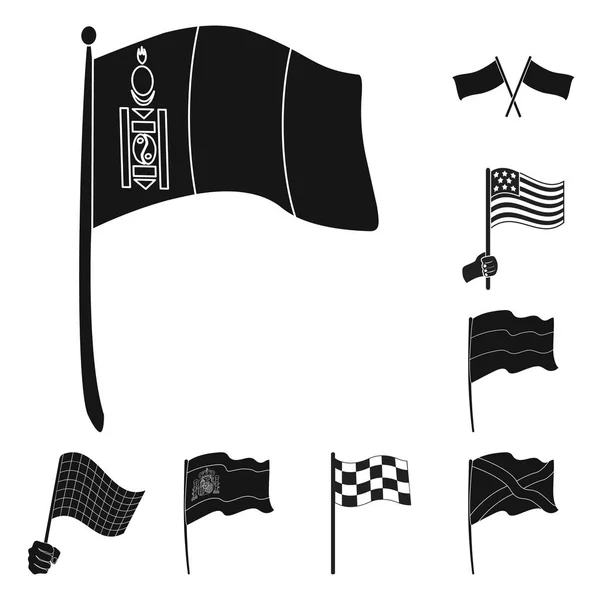 Diseño vectorial del mundo y el icono de la bandera. Colección de mundo y cinta símbolo de stock para la web . — Vector de stock