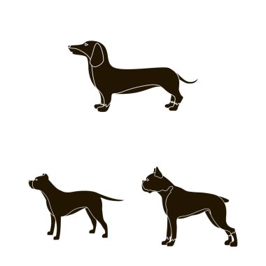 Sevimli vektör çizim ve köpek yavrusu oturum açın. Şirin ve hayvan hisse senedi vektör çizim topluluğu.