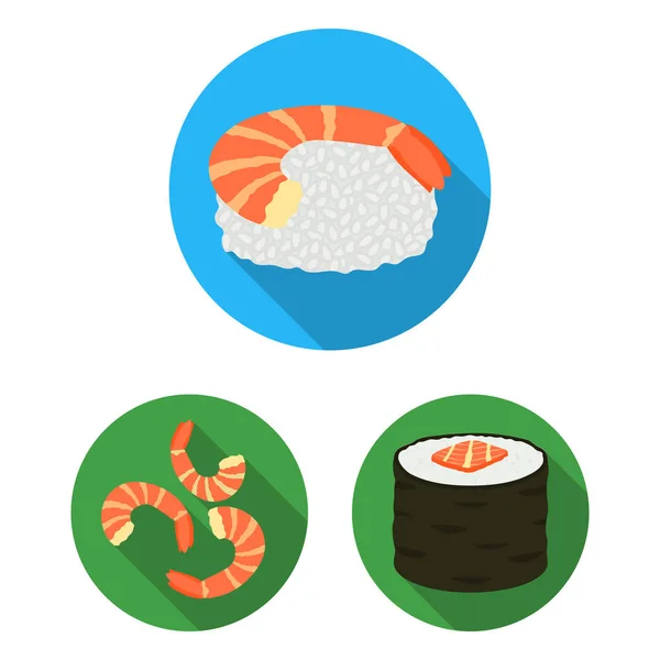 Isolierte Objekt von Sushi und Fisch-Ikone. Sammlung von Sushi und Cuisine Vektor Symbol für Aktien. — Stockvektor